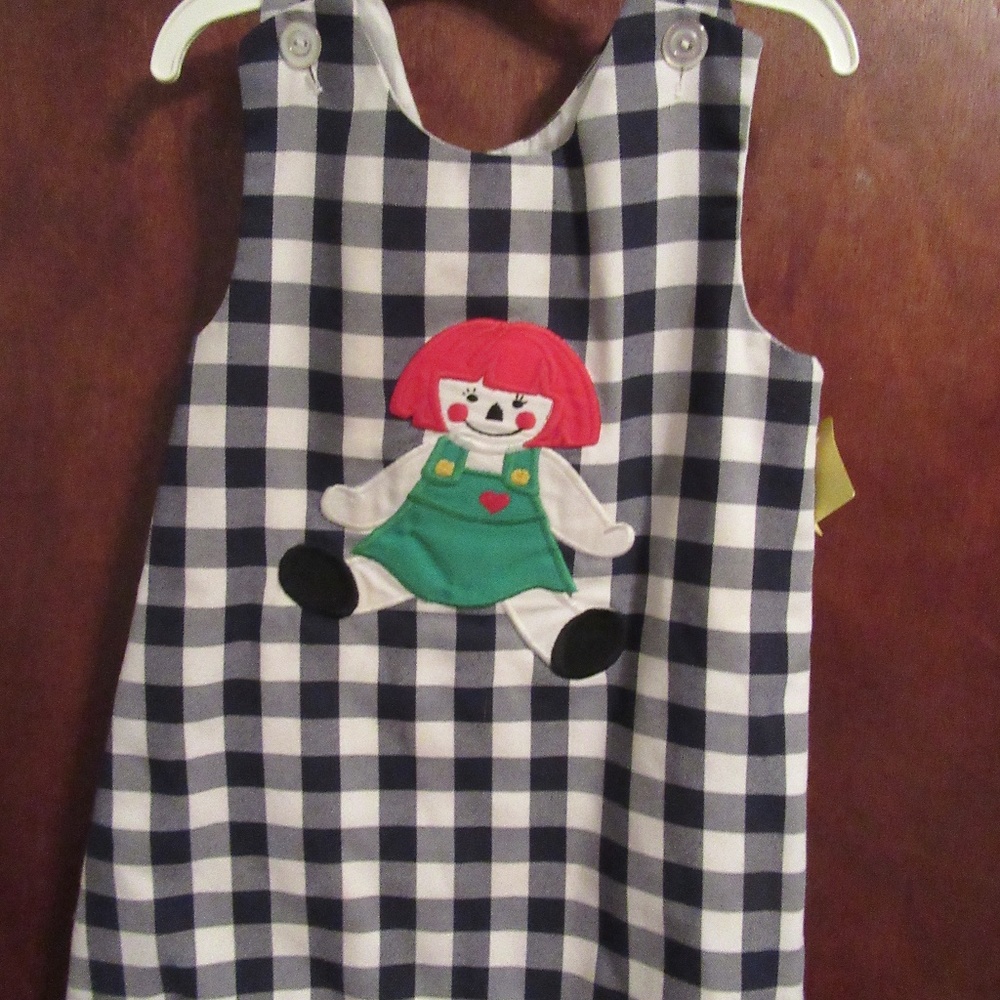 GIRL'S RAGGEDY ANN, BLACK/WHITE DRESS - SIZE 4 -